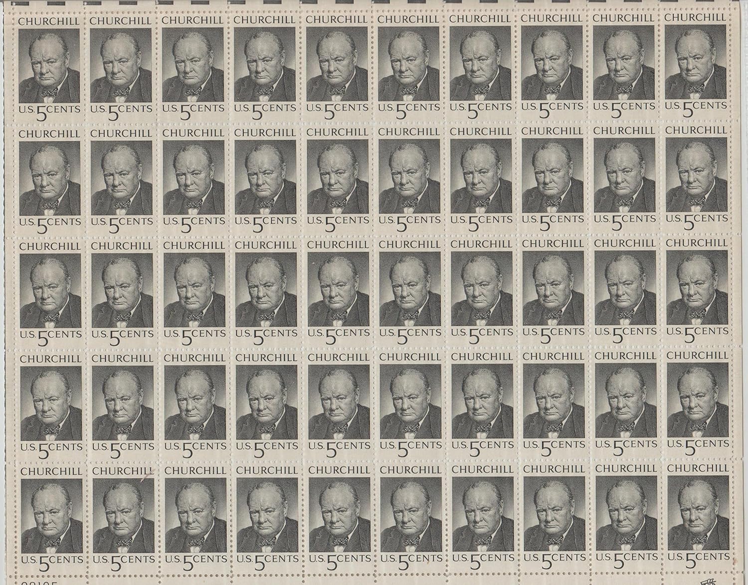 Amazon.com: 1965 Winston Churchill 5 Cent Stamp, Scott # 1264, Sheet of