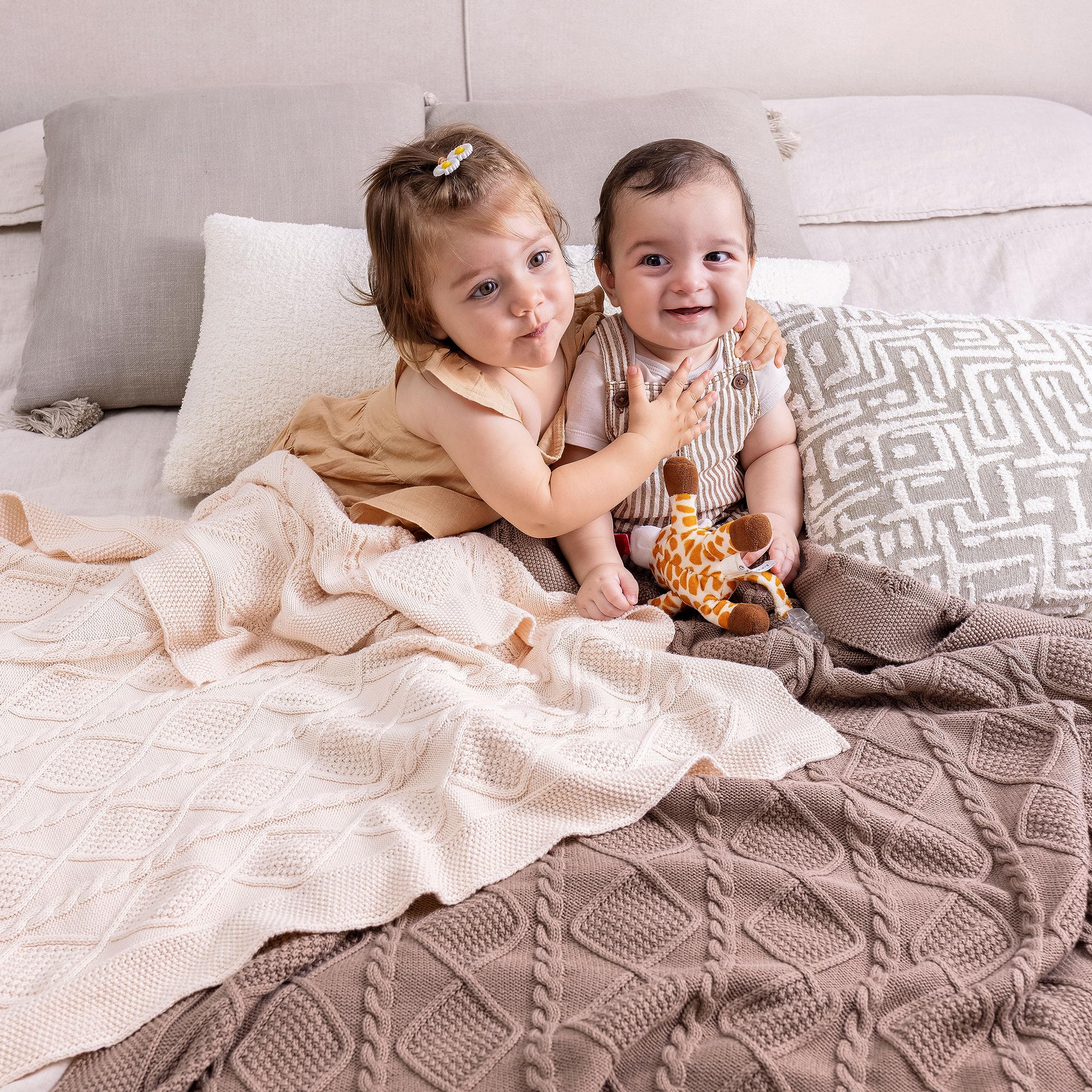 do what you love - Manta de punto para bebé para niñas y niños, suave y acogedora, de algodón orgánico, manta para envolver al bebé, manta para cochecito de bebé, para recién nacidos, bebés, niños