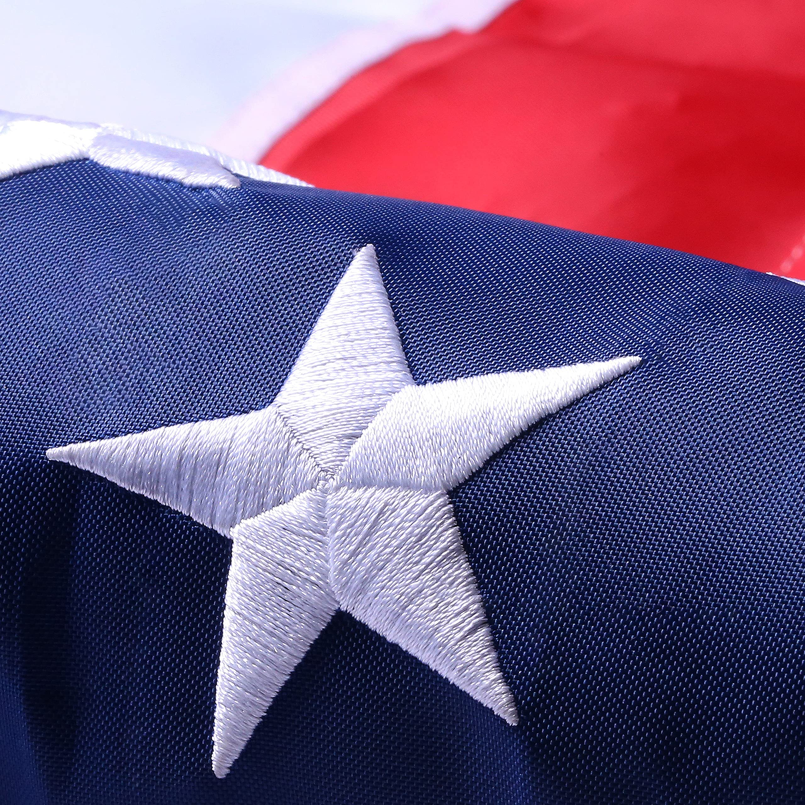 American Flag 3x5 ft Outdoor Heavy Duty, Premium USA US Flag, 100% in USA American flags for outside 3x5 with Luxury Embroidered Stars, Brass Grommets (Premium 3X5 FT American Flag)