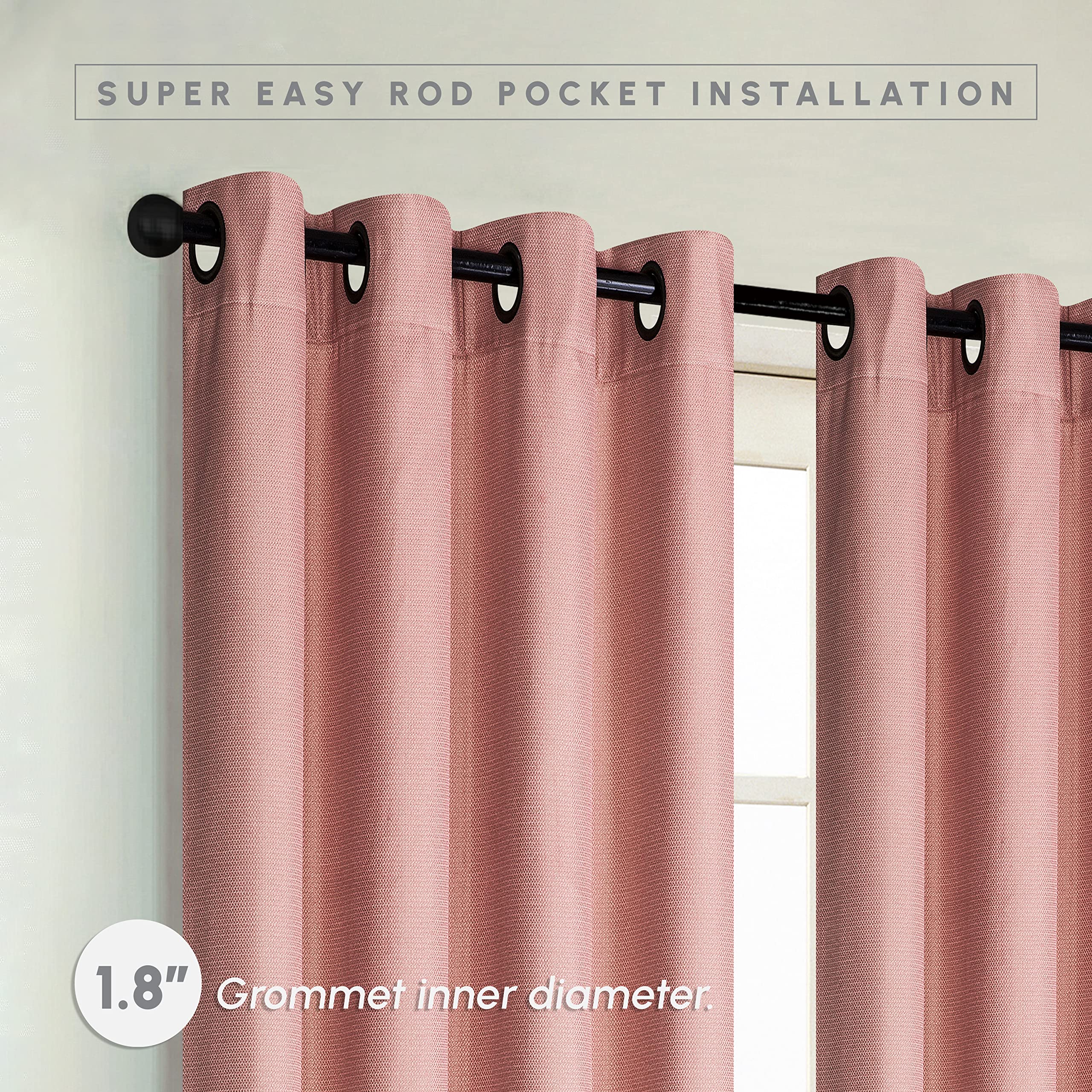 Elegant Comfort Set di 2 tende oscuranti con occhielli per finestre, isolamento termico, oscuramento della stanza, per soggiorno, confezione da 2, colore: blu