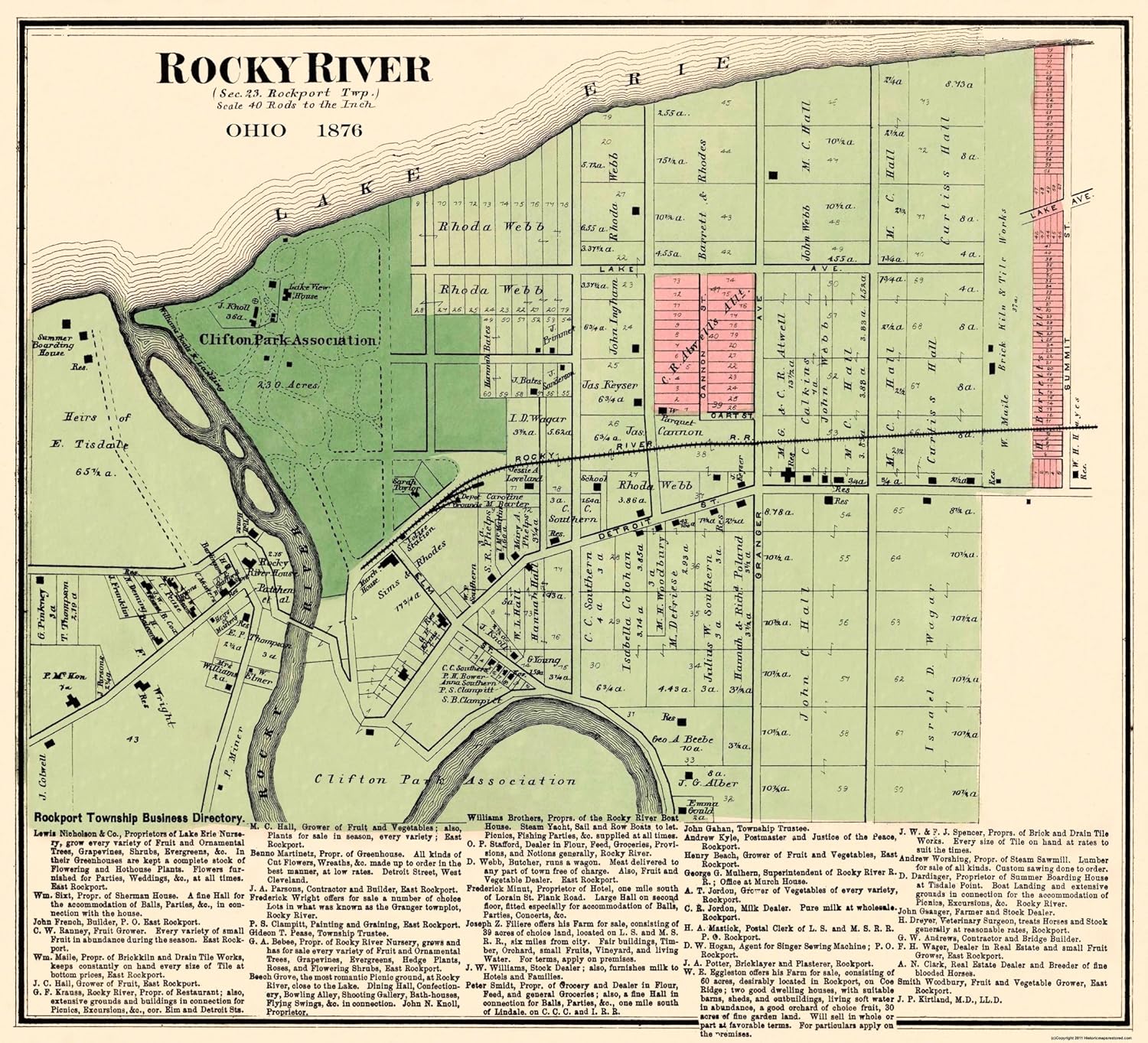 Map Of Rocky River Ohio Amazon.com: Maps Of The Past Rocky River Ohio - Titus 1876 - 25.31 X 23 -  Glossy Satin Paper: Posters & Prints