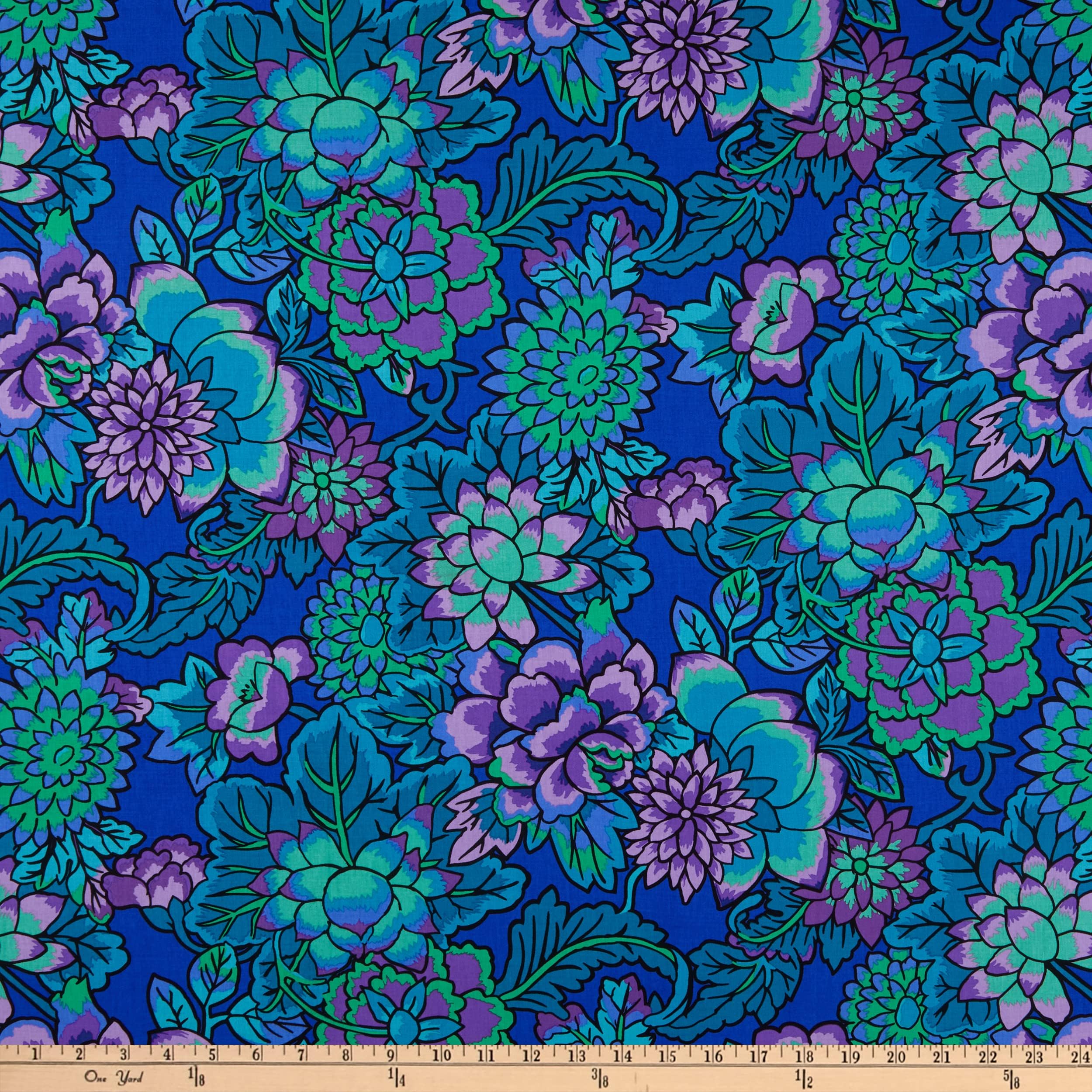 Kaffe Fassett Collective Cloisonne Blue, Fabric by The Yard