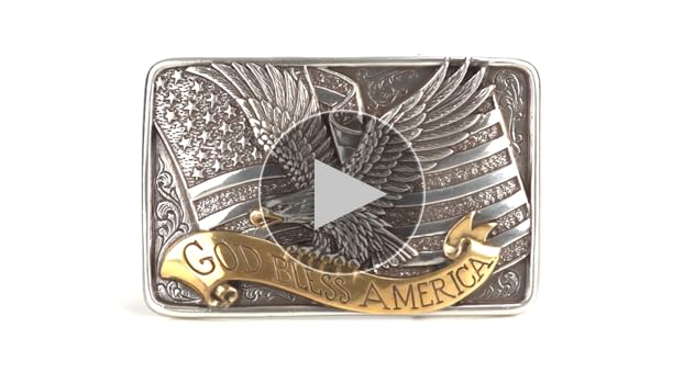 Amazon.com: M&F Western God Bless America Buckle, Silvr/Gold