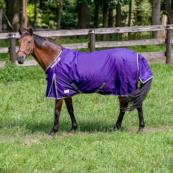 TuffRider Comfy-Fit Medium Weight Turnout Blanket - 1200D, 200 GSM- Purple- 75