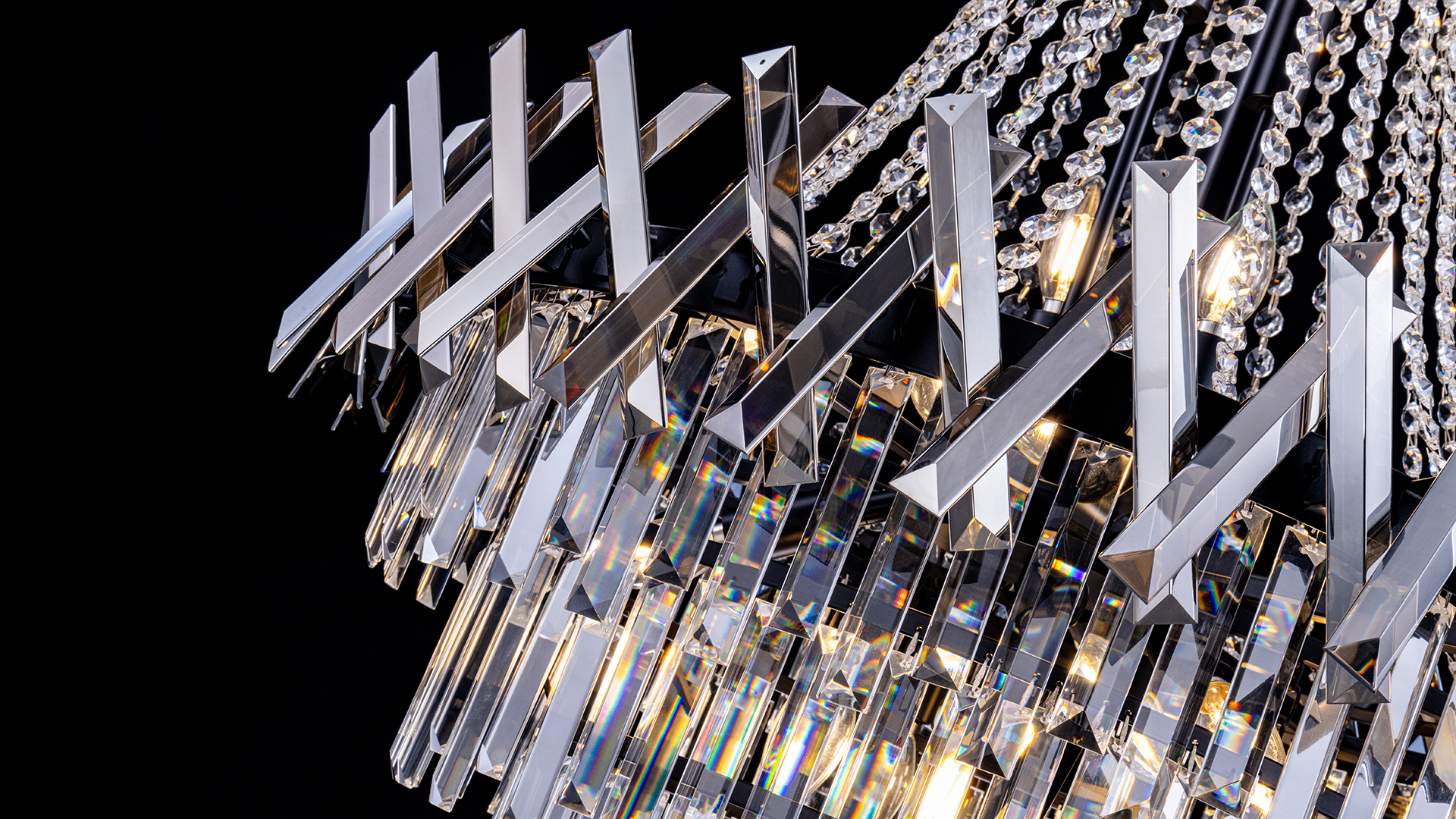 GMDNS105 ○ SILIK / シリック lo stile di clas TOCHIC Modern Chandelier, Large Black Crystal Chandelier for