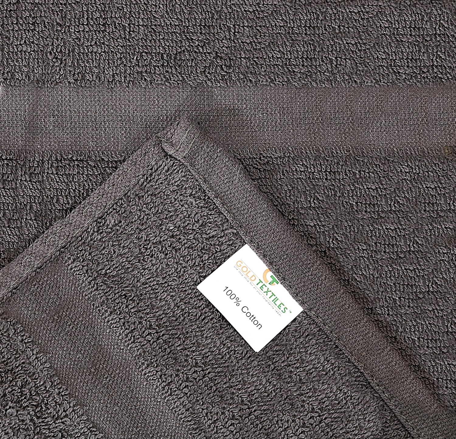 Dark Gray Salon Hand Towels Bulk (24 Pack,16x27 Inches) 100% Cotton, Quick Dry Easy Care - Non-Bleach Proof - Fade, Shrink Proof - Multipurpose & Durable Bath Hand Towels