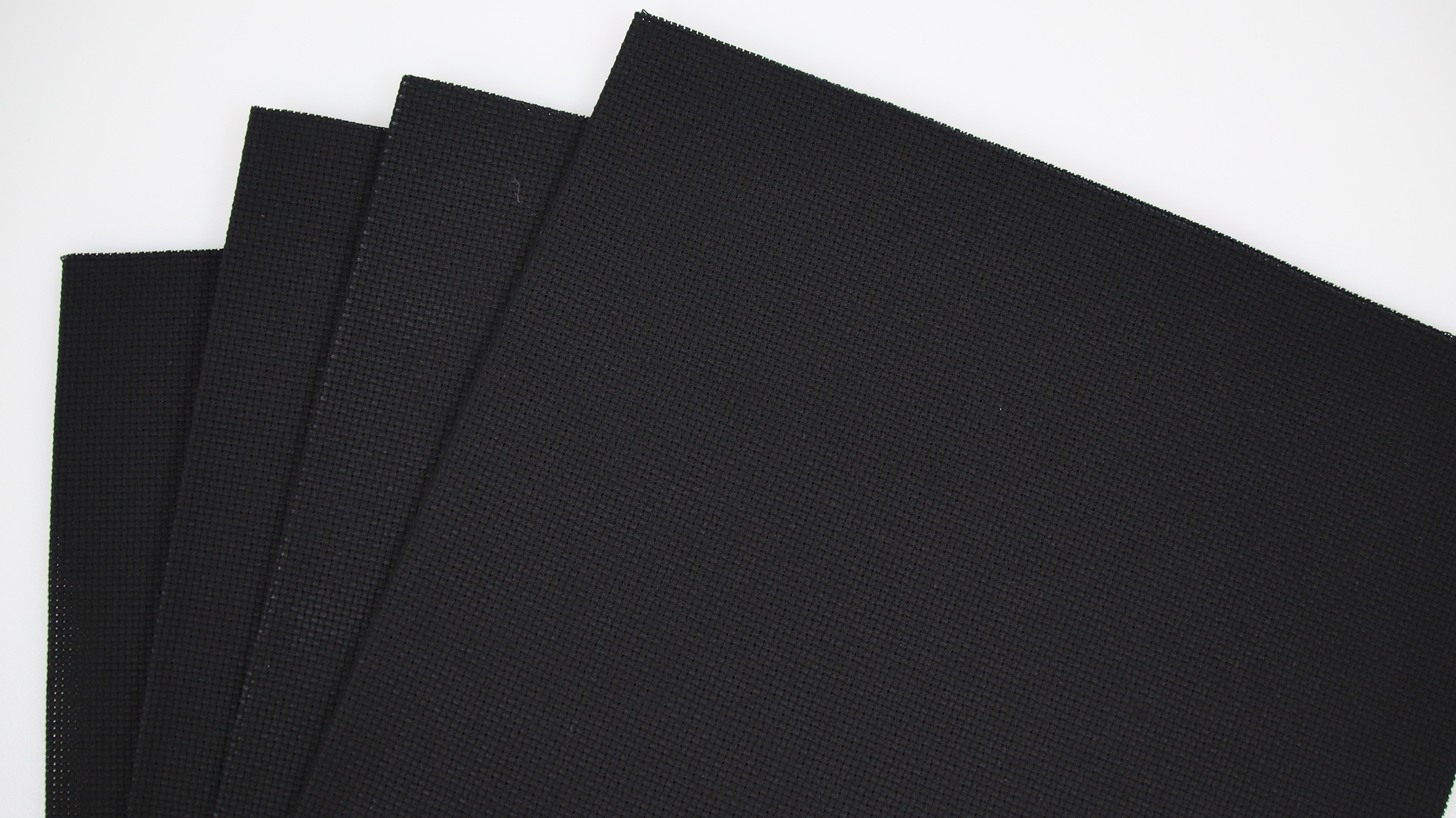 Image of KCS 4 /6 pc of 12 inch x 18 inch 30cmx45cm 16CT Counted Cotton Aida Cloth Cross Stitch Fabric (Black, 4 pc)
