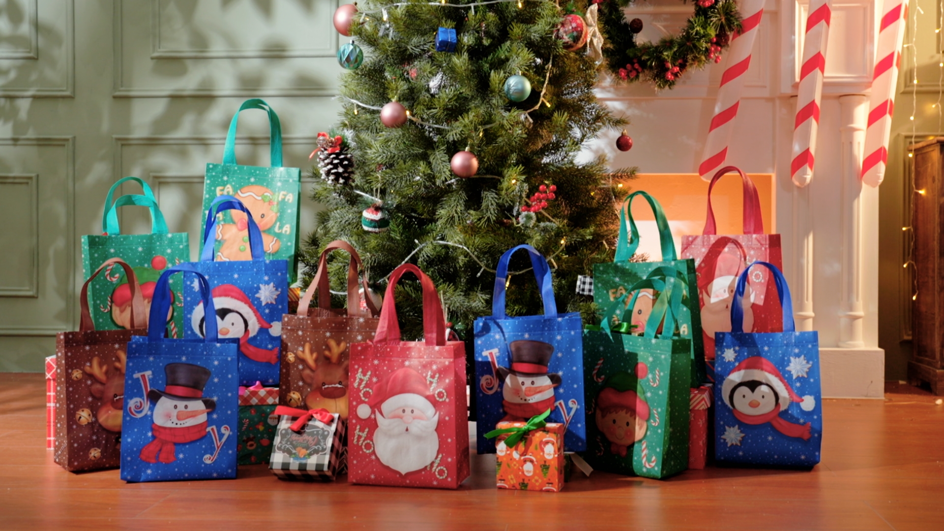 Clysee 24 Pcs Christmas Gift Bags With Handles 10 X 8 X 4 Inch Reusable Multifunctional Non Woven Christmas Gift Doll Bags Wrapping Xmas Party Favors For Holiday Xmas Gifts P 222946489 - View #2