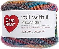 Vista 36 de Red Heart Roll with It Melange - Hilo para cortina de 5.3 onzas, acrílico, 4 medianos (peinado), 389 yardas, tejido/ganchillo, paquete de 3, pasarela