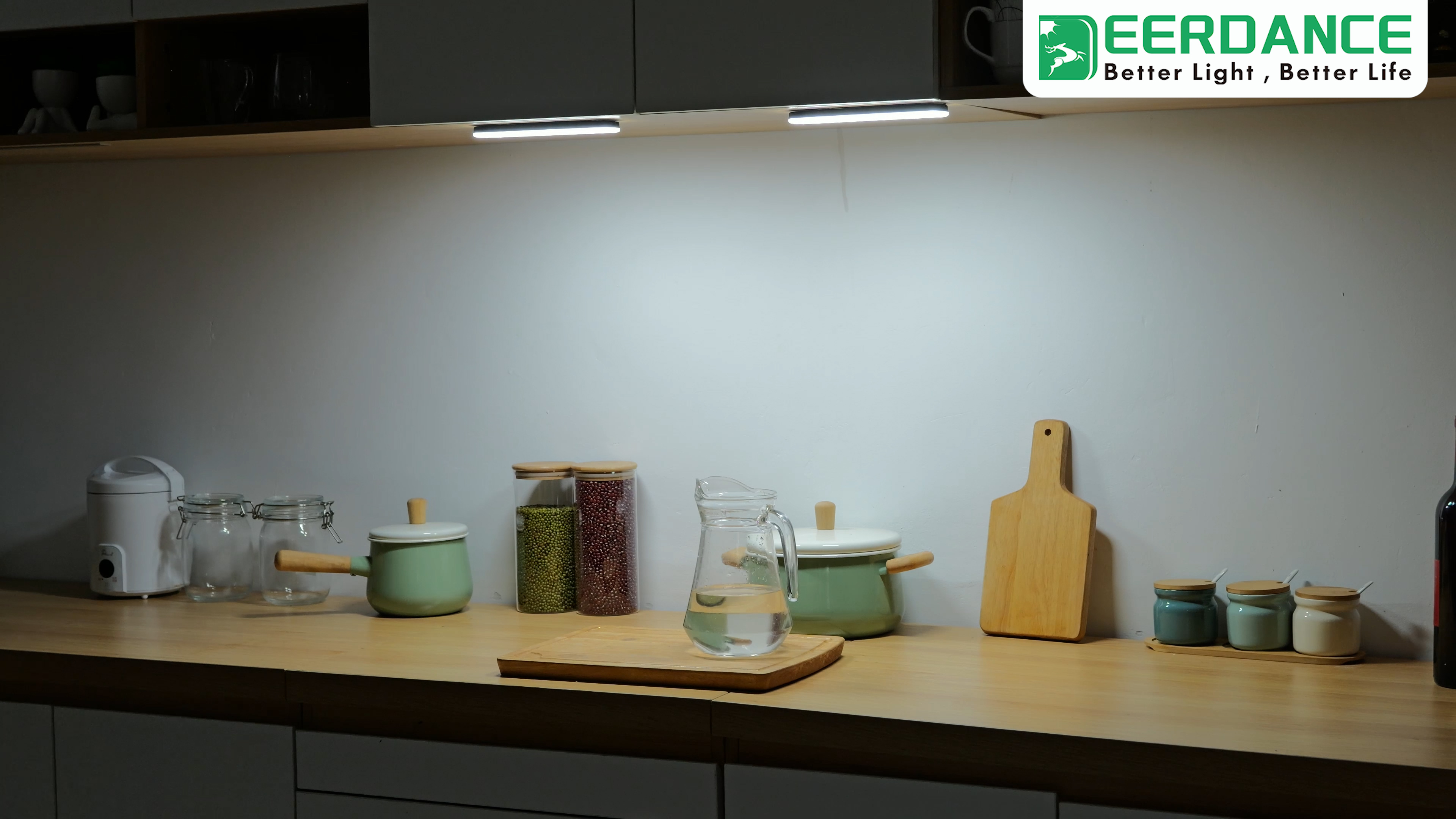Image of deerdance Under Cabinet Lighting, Motion Sensor Lights Indoor with 3 Color Temps Dimmable, 2600mAh Rechargeable Closet Lights Wireless, Magnetic Under Counter Lights for Kitchen Hallway Stairs,4-Pack
