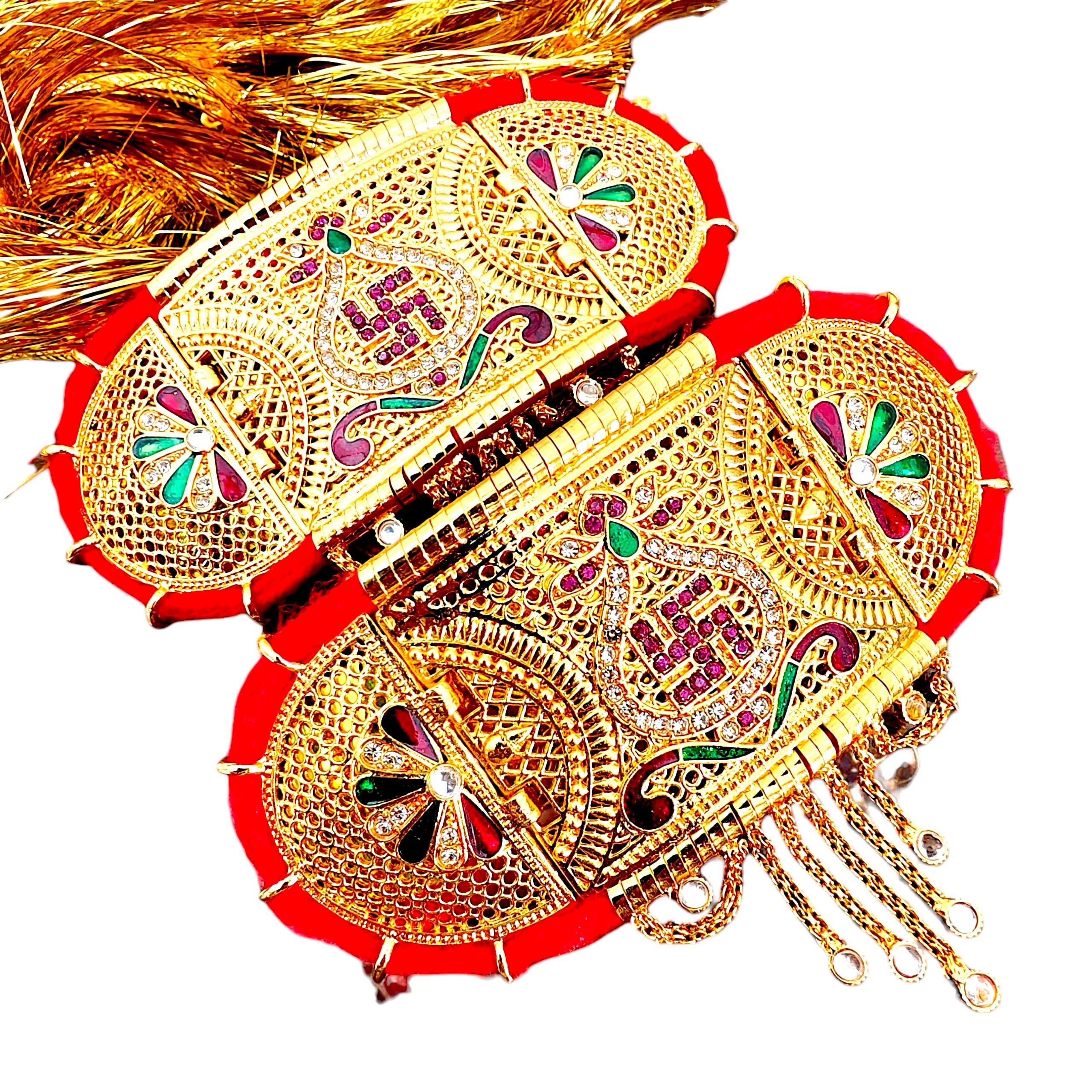 Rajasthani Style Wedding Bajuband Jewelry Set For Women & Girls (Pack Of 2)