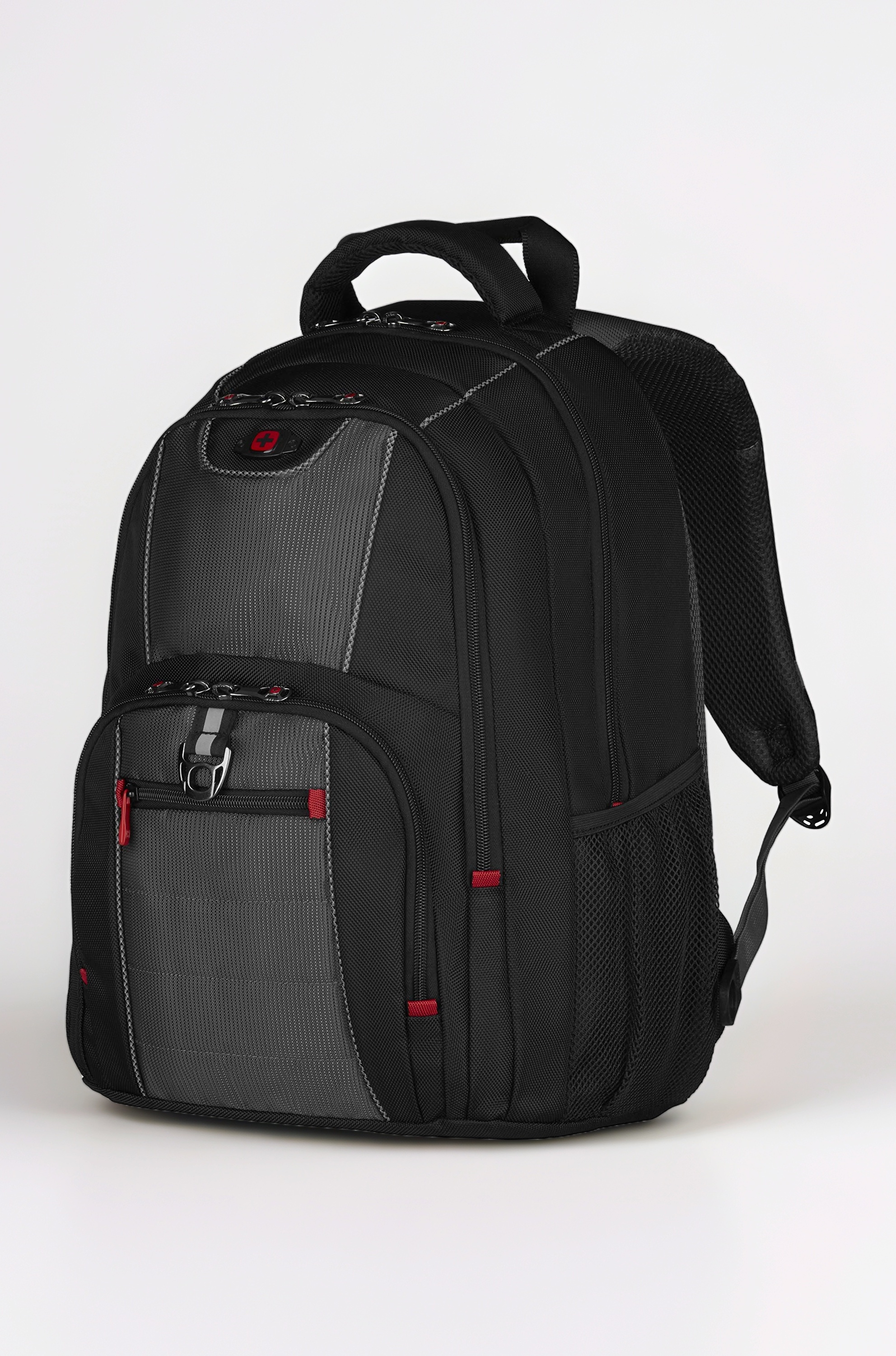 PILLAR 16 Inch Laptop Backpack, Triple Protect Compartment with Case-Stabilising Platform in Black/Grey (25 Litre)-blend of style & function, Swiss designed, 600633