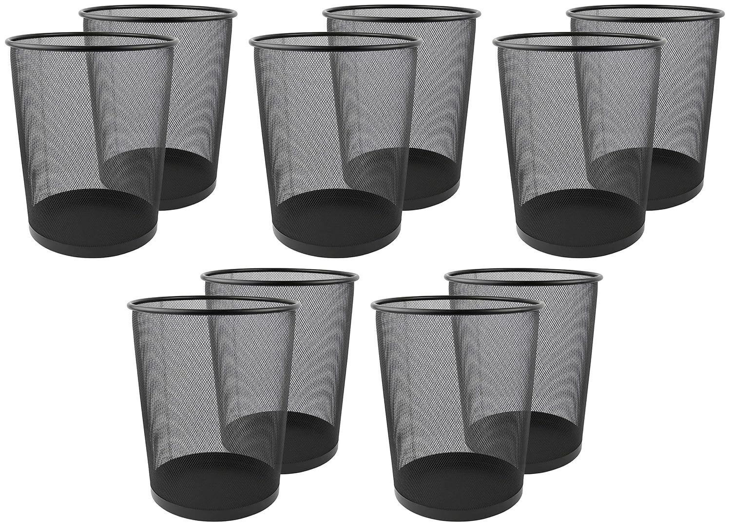Greenco GRC2708 Round Mesh Wastebasket Trash Cans, 6 Gallon
