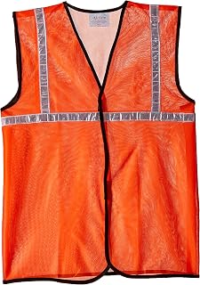 Aktion Safety Jacket AK-601 Cloth with 1" PVC Reflective Tape - Orange (Pack of 1) Price In India