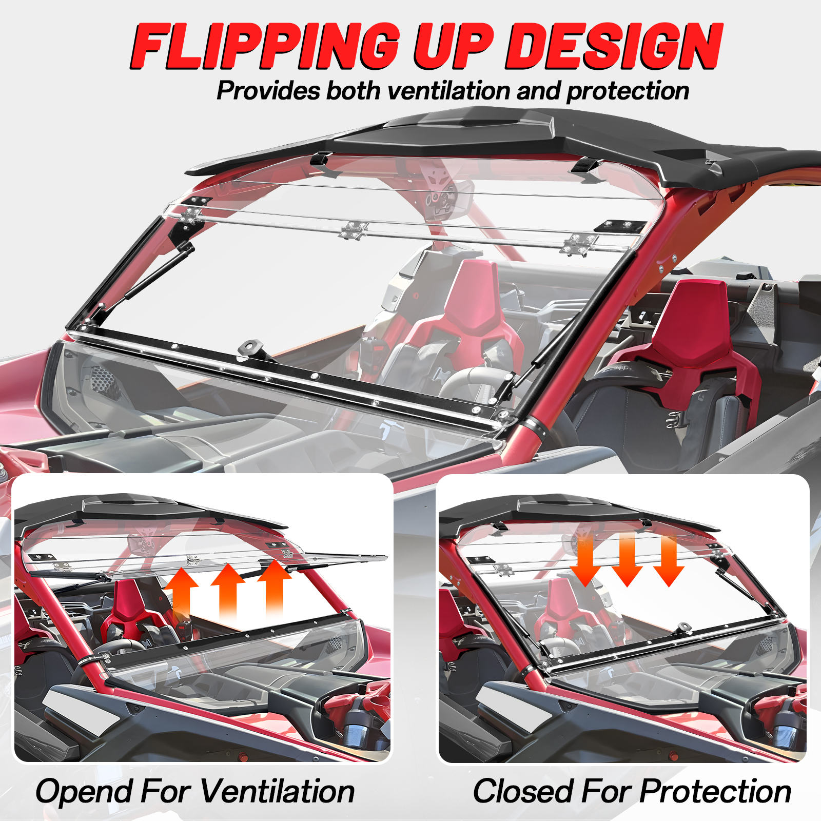 Amazon.com: StarknightMT X3 Flip Windshield - Scratch Proof
