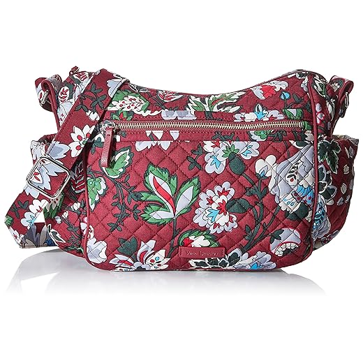 Vera Bradley Women's Cotton on the Go Crossbody Purse, Rose Toile - Recycled Cotton, One Size