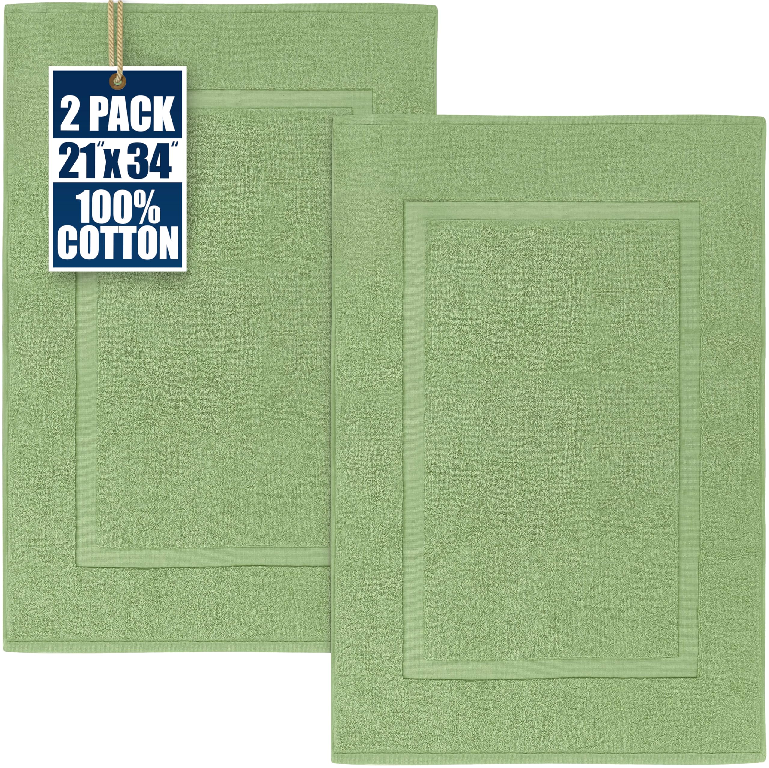 Utopia Towels Cotton Banded Rug, Bath Mats, Not a Bathroom Rug, 21 by 34 Inches, 100% Ring Spun Cotton, Highly Absorbent Shower Bathroom Floor Mat,