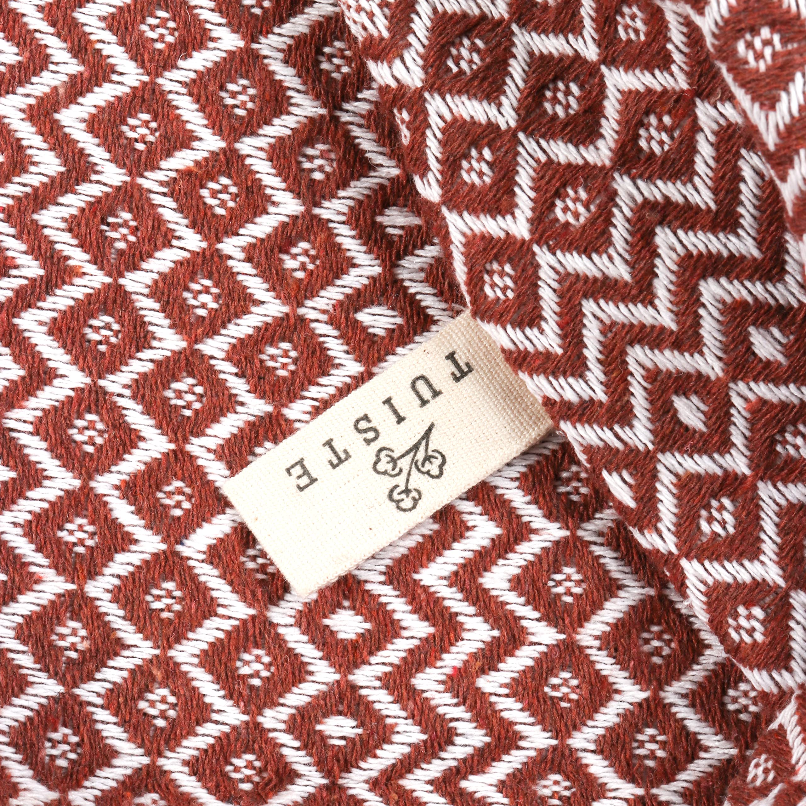 Tuiste Colcha Bouti Doble Marron Chocolate 200 x 230, Cubre Cama Multiusos, Plaid Cubrecama, Fina con diseño de Rombos, para Primavera, Verano, otoño e Invierno, Jarapas, Manta Foulard, Cubresofa
