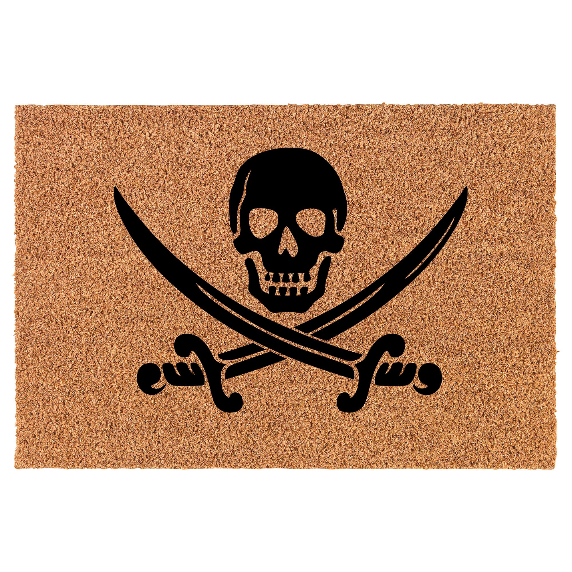 Coir Doormat Front Door Mat New Home Closing Housewarming Gift Pirate (24" x 16" Small)