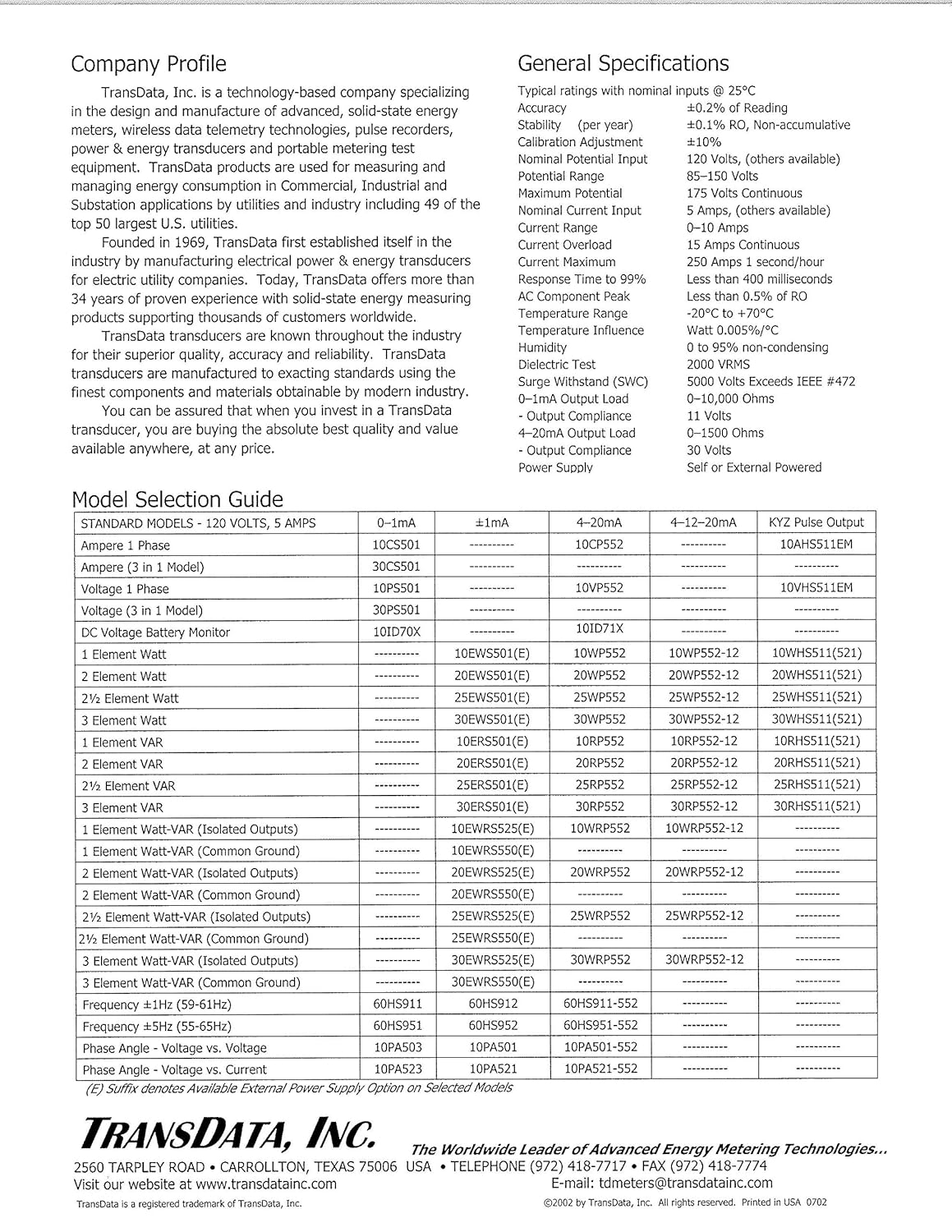 25EWRS550 Watt/VAR 2 1/2 Element +/-1mA Output Transducer 1500 Fullscale Calibrating Watts VARS with Calibration Certificate