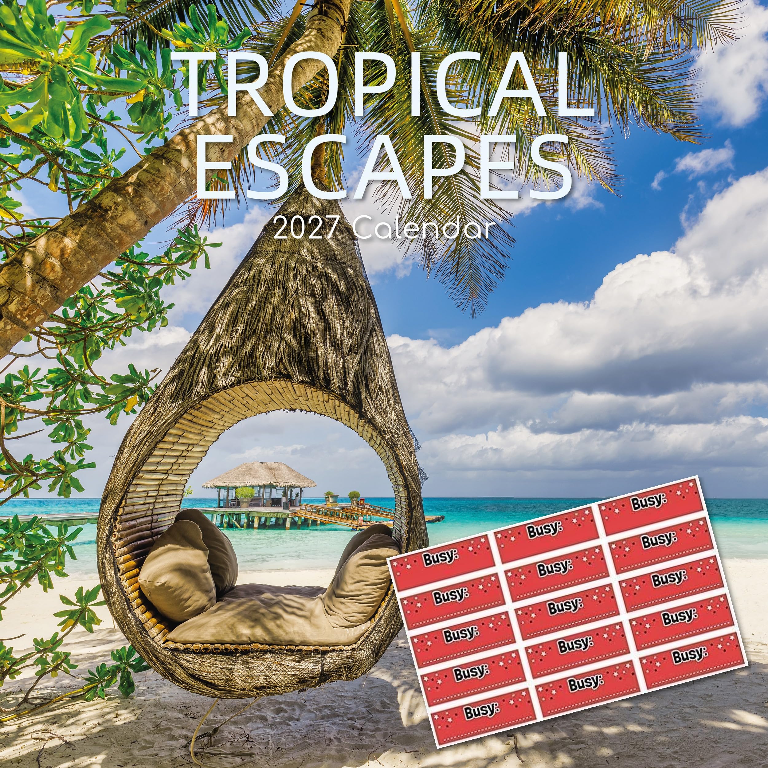 TGSC | Tropical Escapes 2027 Calendar with Stickers | Home & Office Planner