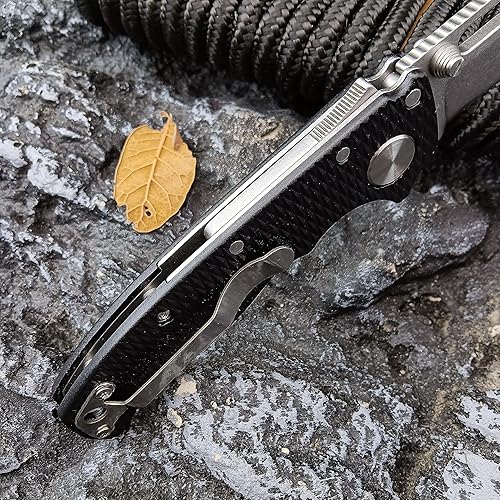 Miniatura 5 de Everyday Carry - Cuchillos de bolsillo pequeños ECD AD20.5 Shark Lock, cuchillo plegable de acero D2 de 3 pulgadas, hoja de pie de tiburón de acero