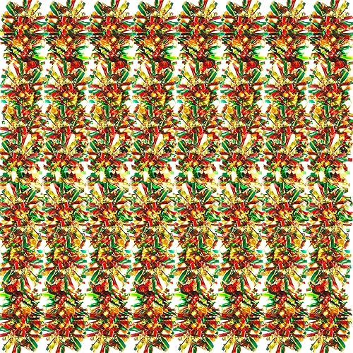 Guirnalda de oropel de Navidad metálica para decoración de árbol de Navidad, suministros de fiesta para interiores y exteriores (mezcla de colores C)