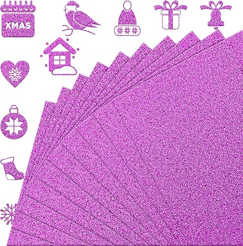 FEILIBAY 20 hojas de papel de cartulina con purpurina de color rojo rosa, tamaño A4, para manualidades, decoraciones de cumpleaños y bodas, caja de
