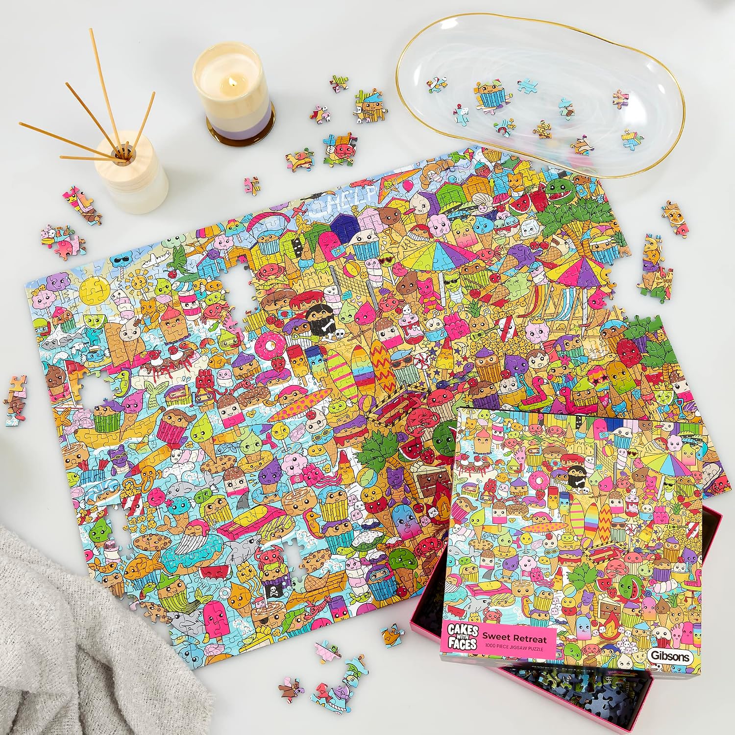 Gibsons Games Puzzle of Positivity 1000 Piece Jigsaw Puzzle – Fun Cartoon Mental Health Artwork – Sustainable Puzzle for Adults & Teens – Premium 100% Recycled Board