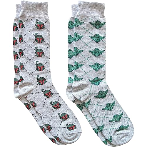 Hyp Star Wars Darth Vader/Stormtrooper Argyle Men's Crew Socks 2 Pair Pack Shoe Size 6-12