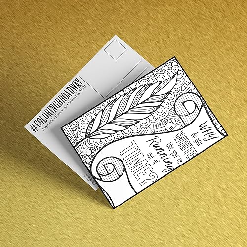 Miniatura 5 de Coloring Broadway - Postales de Broadway inspiradas en Hamilton (juego de 4), mercancía musical Just You Wait Hamilton, impresas en cartulina mate