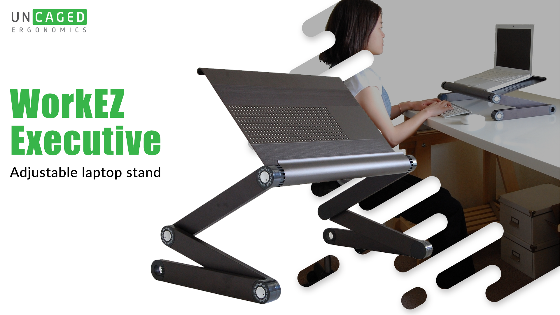 UPGRAVITY Support De Bureau Pour Ordinateur Portable Avec Plateau Ventilé Pour 1 Ordinateur Portable Jusqu'à 17", Support Robuste Pour Ordinateur