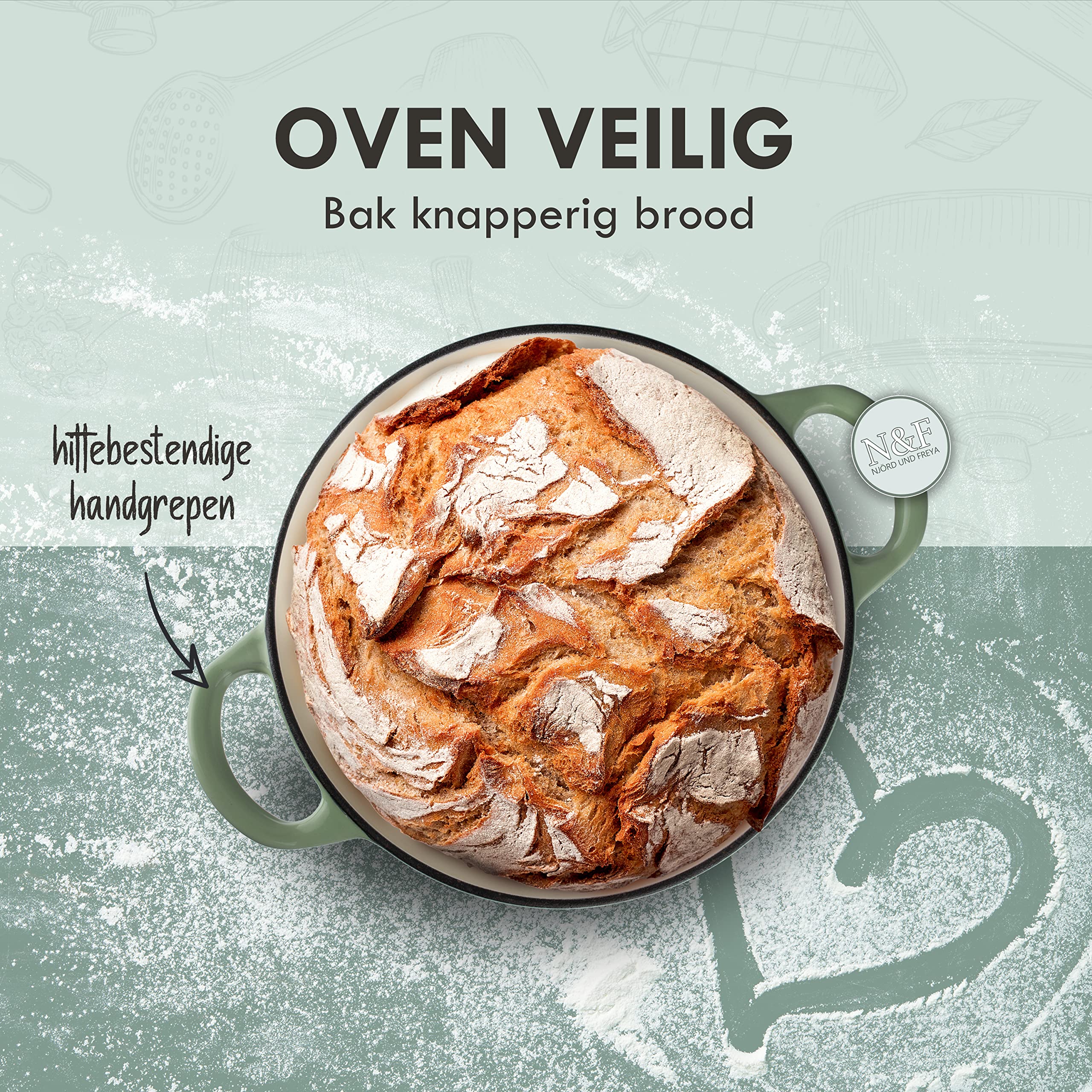 Gietijzeren Braadpan Met Deksel, Gietijzeren Crockpot Met Emaille Coating Geschikt Voor Alle Soorten Kookplaten En Inductiekookplaten