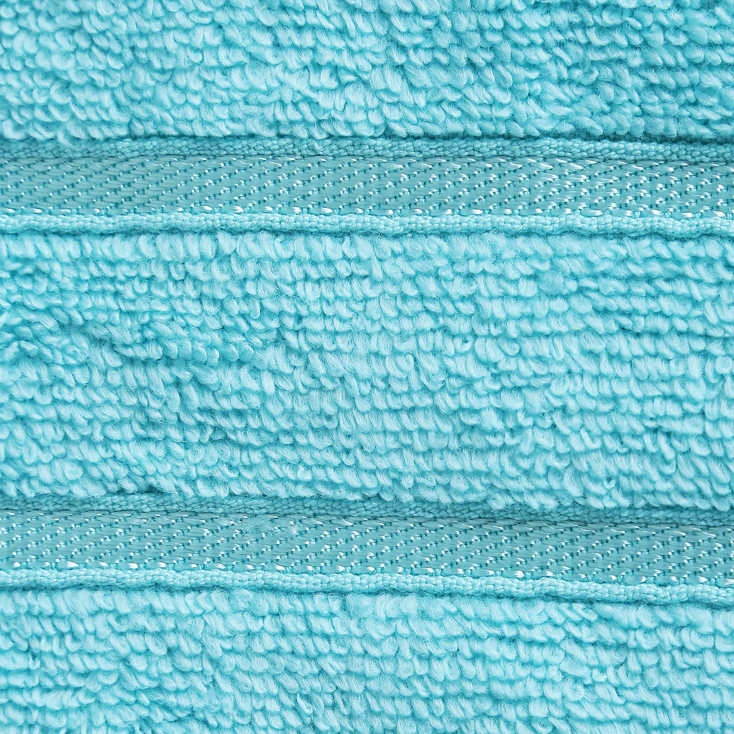 DIVINE OVERSEAS Allure Luxury Zero Twist Naturally Cotton Yarn 8 Pieces Towel Set with 2 Bath Towels 27"x54", 2 Hand Towels 16"x27", 4 Face Towels 13"x13", Soft, Absorbent, Quick Dry, Fresh Aqua Color 1