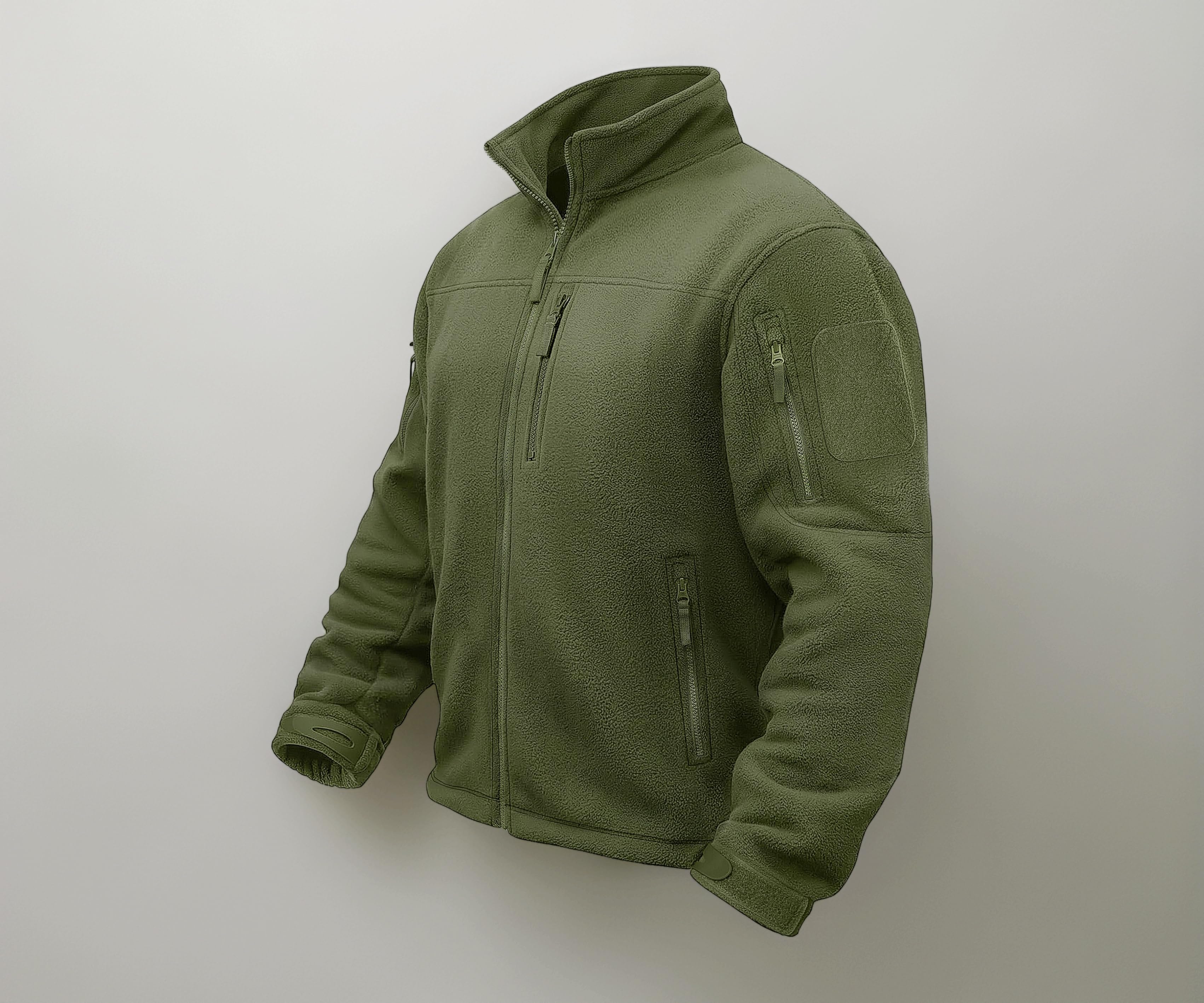 TACVASEN Men's Tactical Jackets Winter Full Zip Fleece Hiking Hunting Coat with Multi Pockets