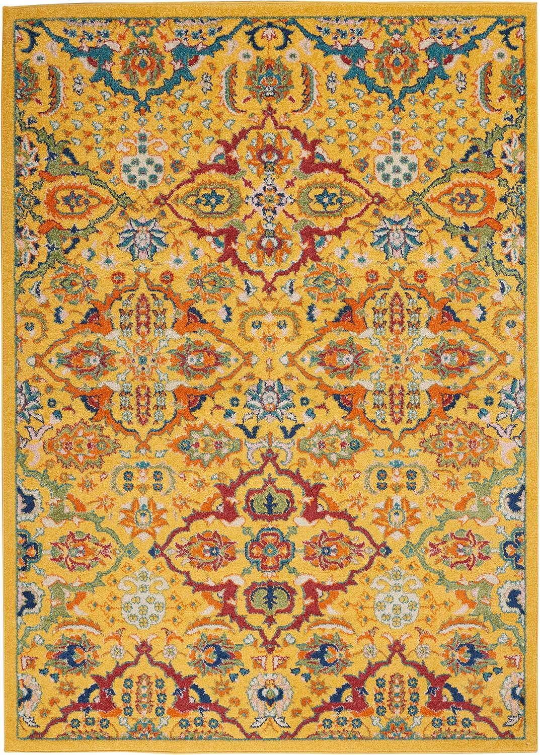 Nourison Home Allur Yellow Multicolor 3' x 5' Area Rug - Easy Clean, Non Shedding, Bed Room, Living Room, Dining Room, Kitchen (3' x 5') image 4
