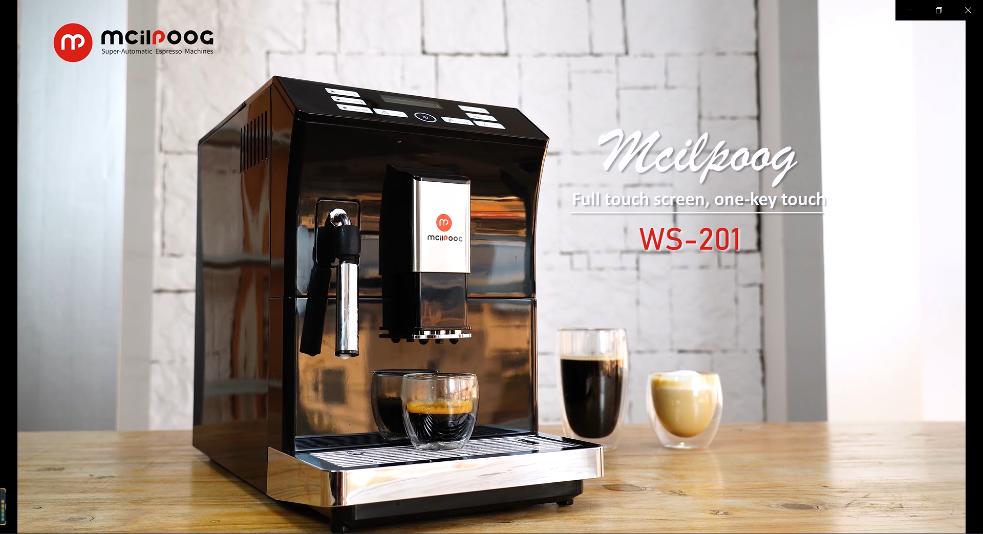 Amazon.com: Mcilpoog WS-201 超級全自動濃縮咖啡機帶豆和麵粉兩用,附