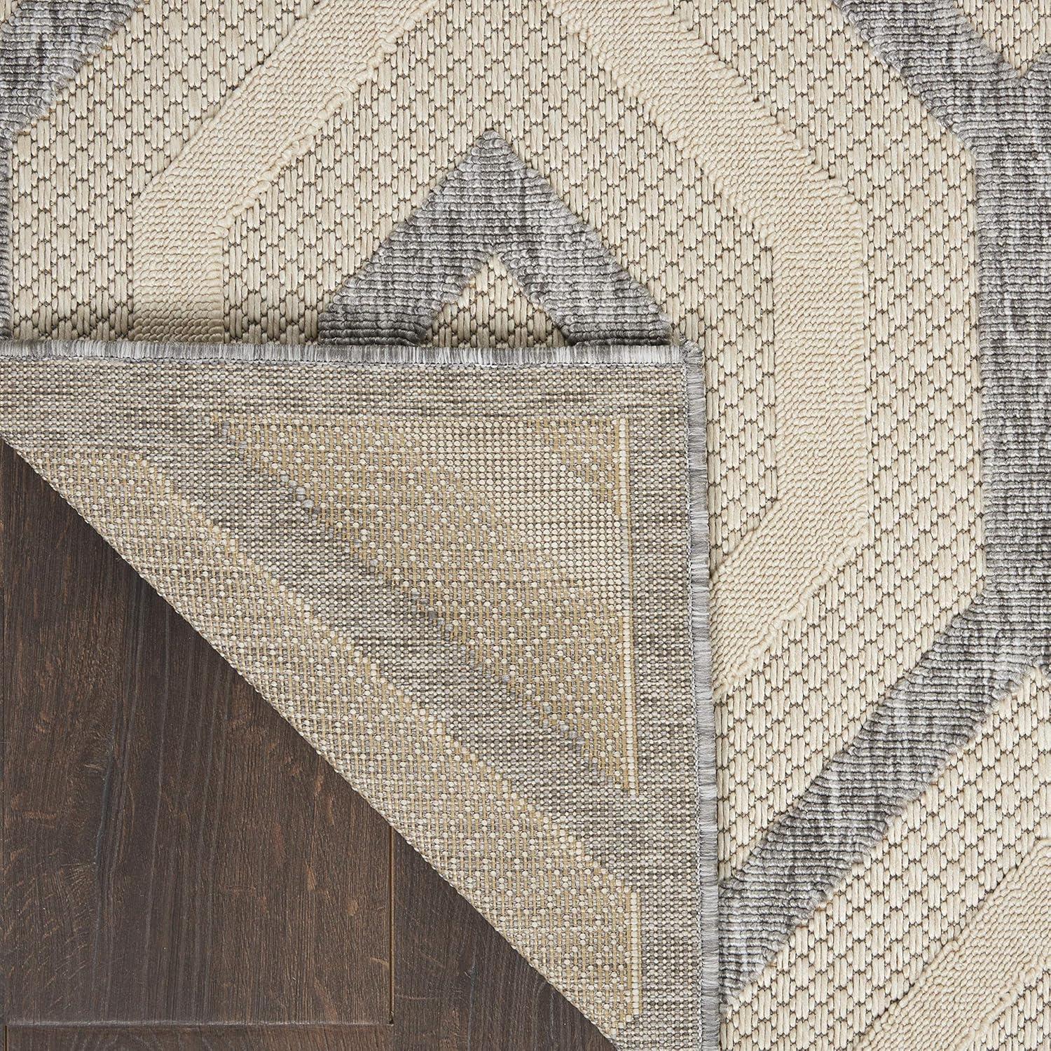 Nourison Home Palamos Cream 5'3" x 7'3" Area Rug - Easy Clean, Non Shedding, Bed Room, Living Room, Dining Room, Kitchen (5' x 7')