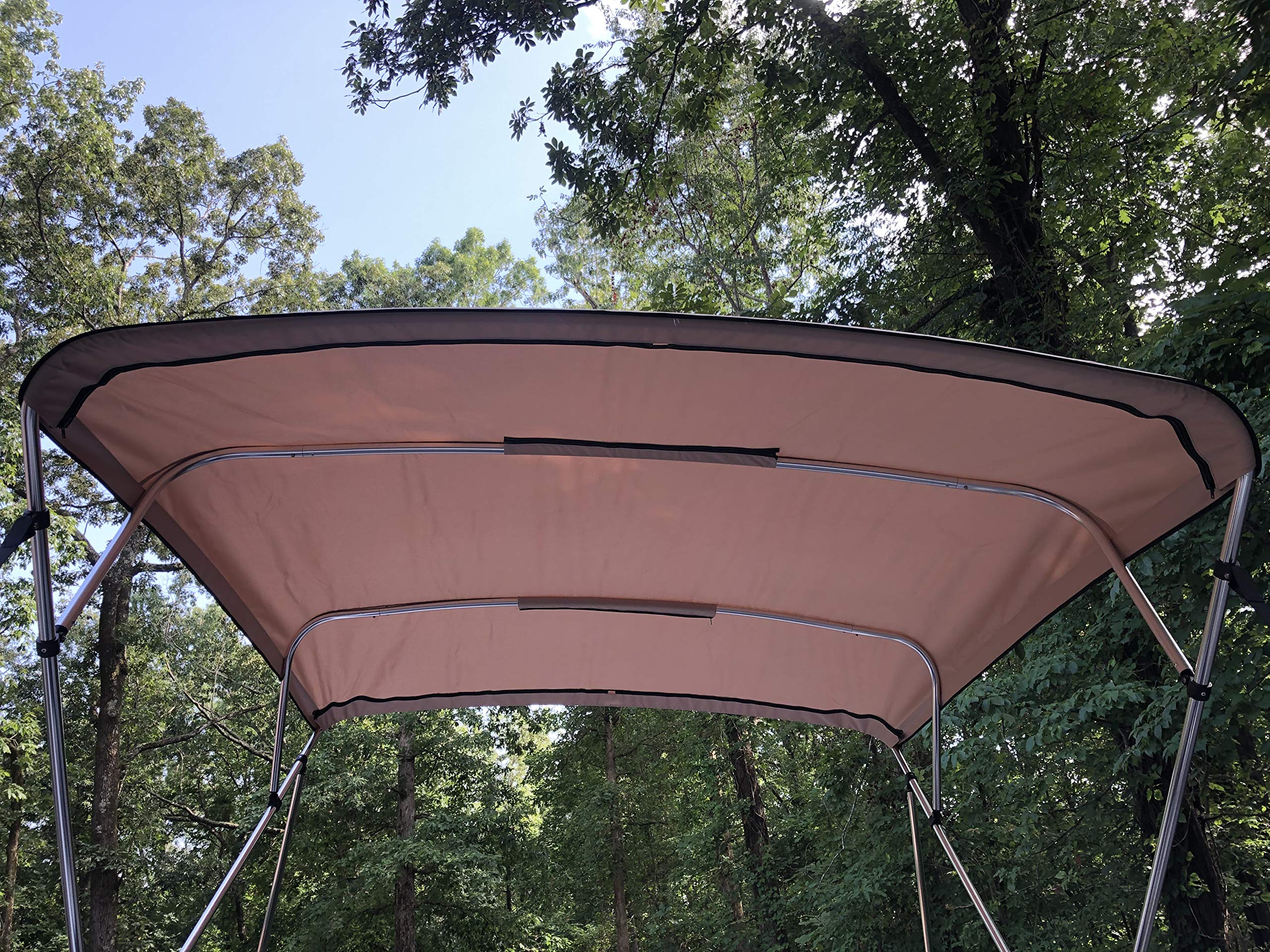 Replacement Bimini Top Canvas with Boot, Beige, 8' Long x 85-90