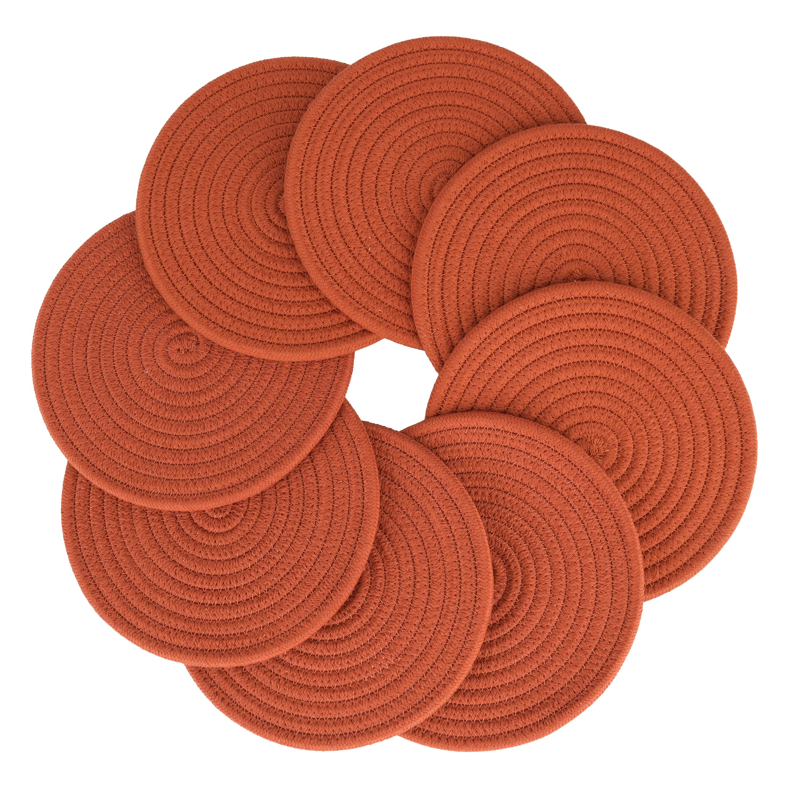 8Inch Trivets Set Pot Holders Set Coasters for Countertops Hot Mats Hot Pads 8 Inch Cotton Potholders for Kitchen Ideal for Hot Dishes, Pots, Pans, Teapots, Bowl and Plates 8 pcs Rustic