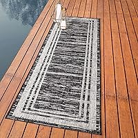 Vista 61 de Keen Home Design - Alfombra de pasillo para terraza al aire libre - 2x10 Lavable para interior/exterior para patio, cocina, balcón, playa, jardín