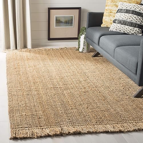 Miniatura 3 de Safavieh Natural Fiber Collection - Alfombra de pasillo de 2 pies 6 pulgadas x 8 pies, natural, hecho a mano, yute con flecos, ideal para zonas de