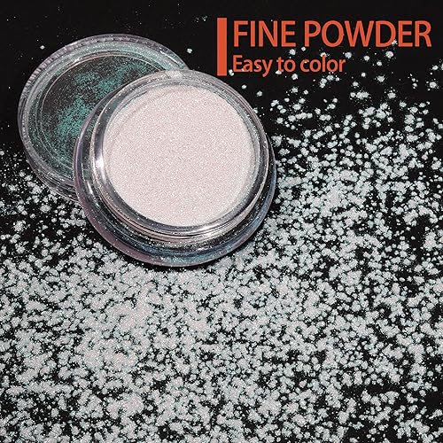 Vista 57 de Artdone Polvo de uñas cromado, efecto espejo metálico, pigmento cromado, iridiscente, aurora, brillantina, sirena, perla, kit de polvo para esmalte