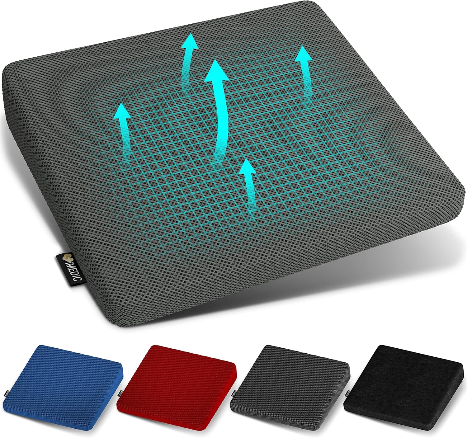 iMedic Wedge Memory Foam Seat Cushion 1x Car Seat Cushion for Posture