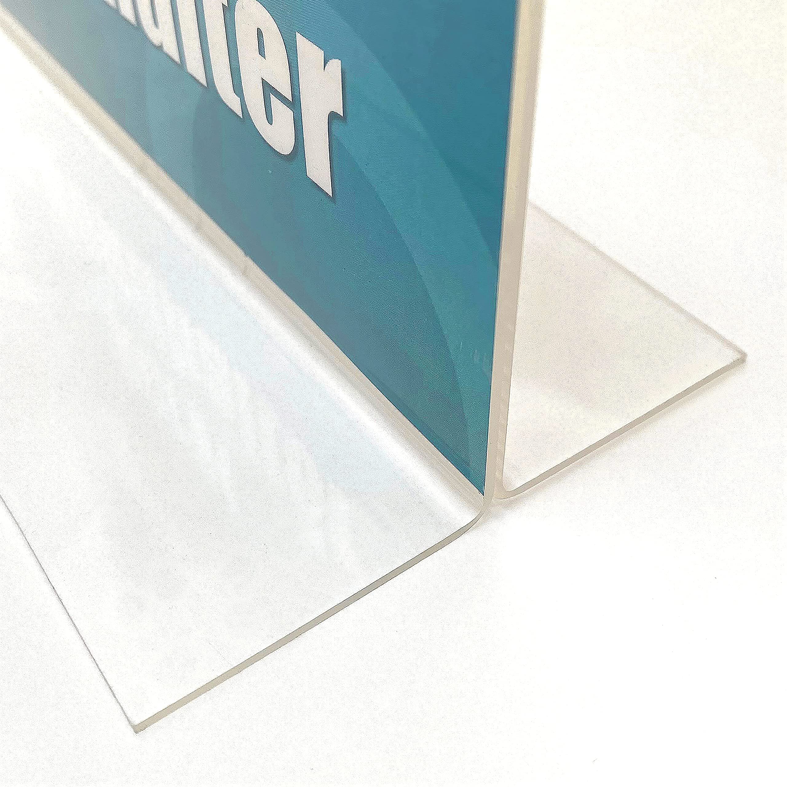 DisplayLager - 12 Pezzi A4 Porta Messaggio Orizzontale, plexiglass / acrilico, portadepliant da banco