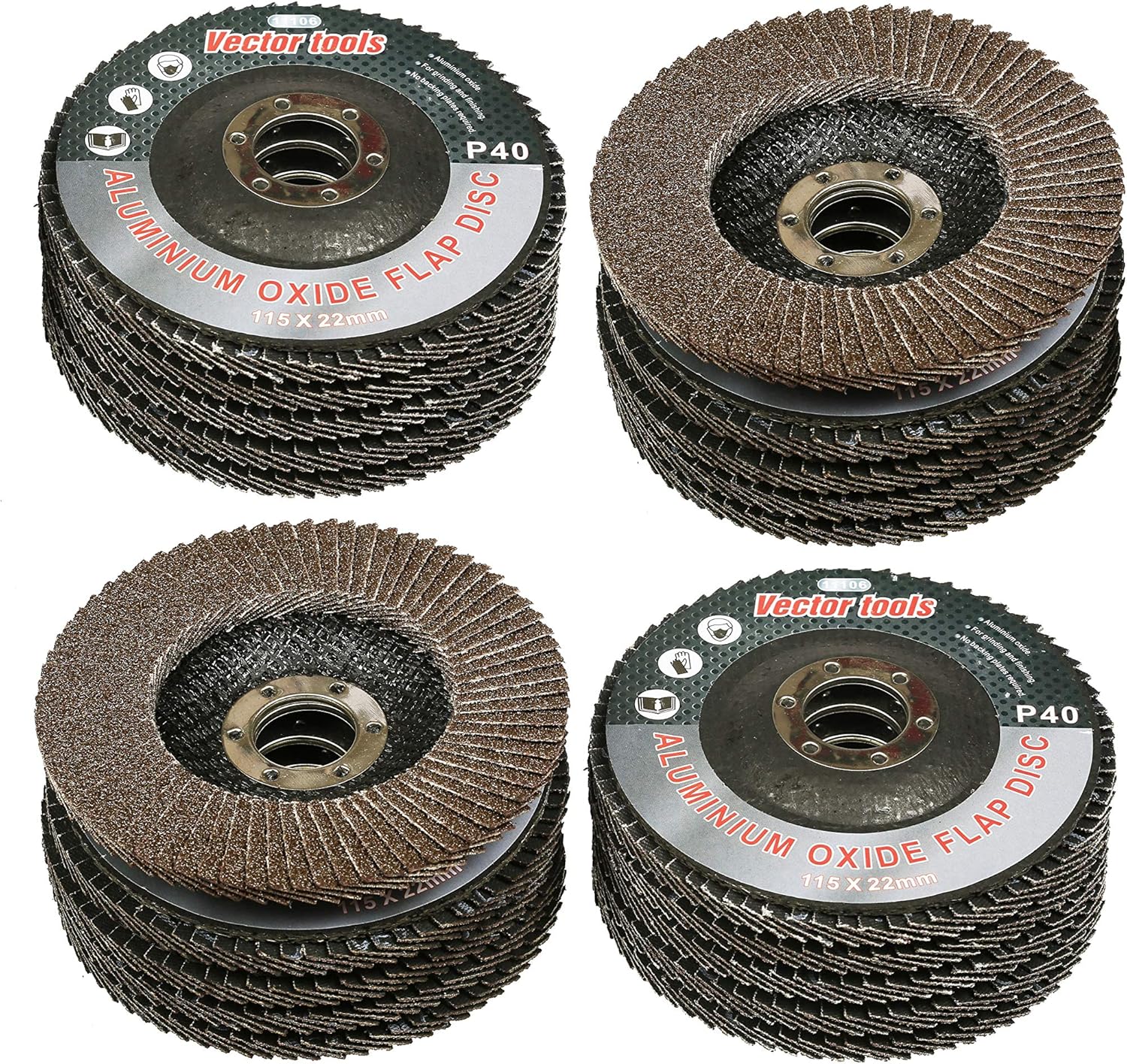 LOT OF 20 4 1/2 X 7/8 FLAP 40 GRIT WHEEL SANDING DISC ALUMINUM OXIDE