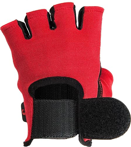 Miniatura 6 de Contraband Black Label 5050 Mens Basic Leather Fingerless Weight Lifting Gloves - Durable Light - Medium Padded Split Leather Gym Gloves - Perfect