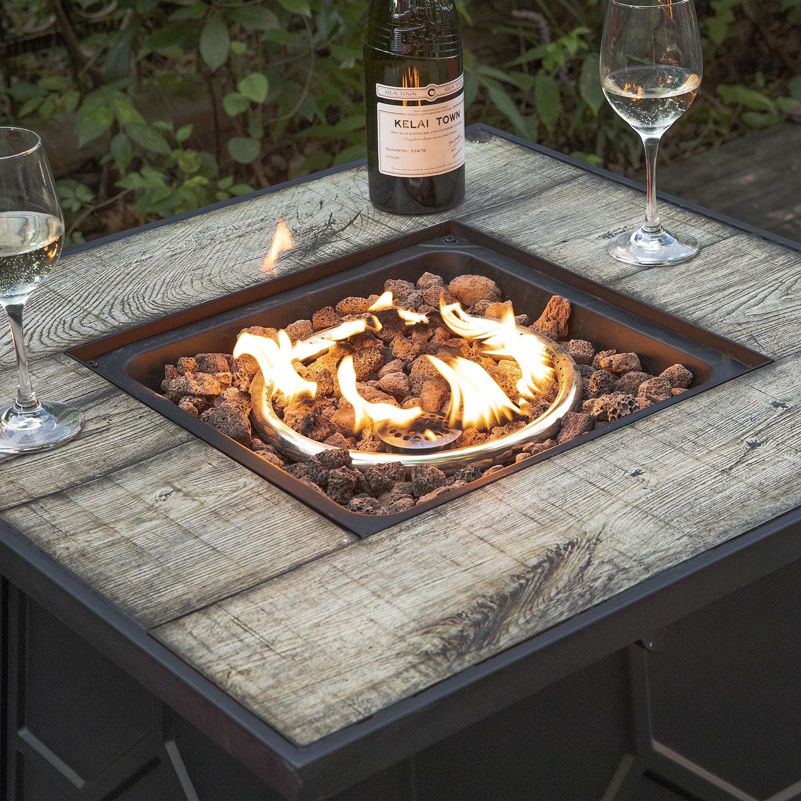 Nuu Garden Propane Fire Pit Table 28 Inch Square Gas Fire Table for