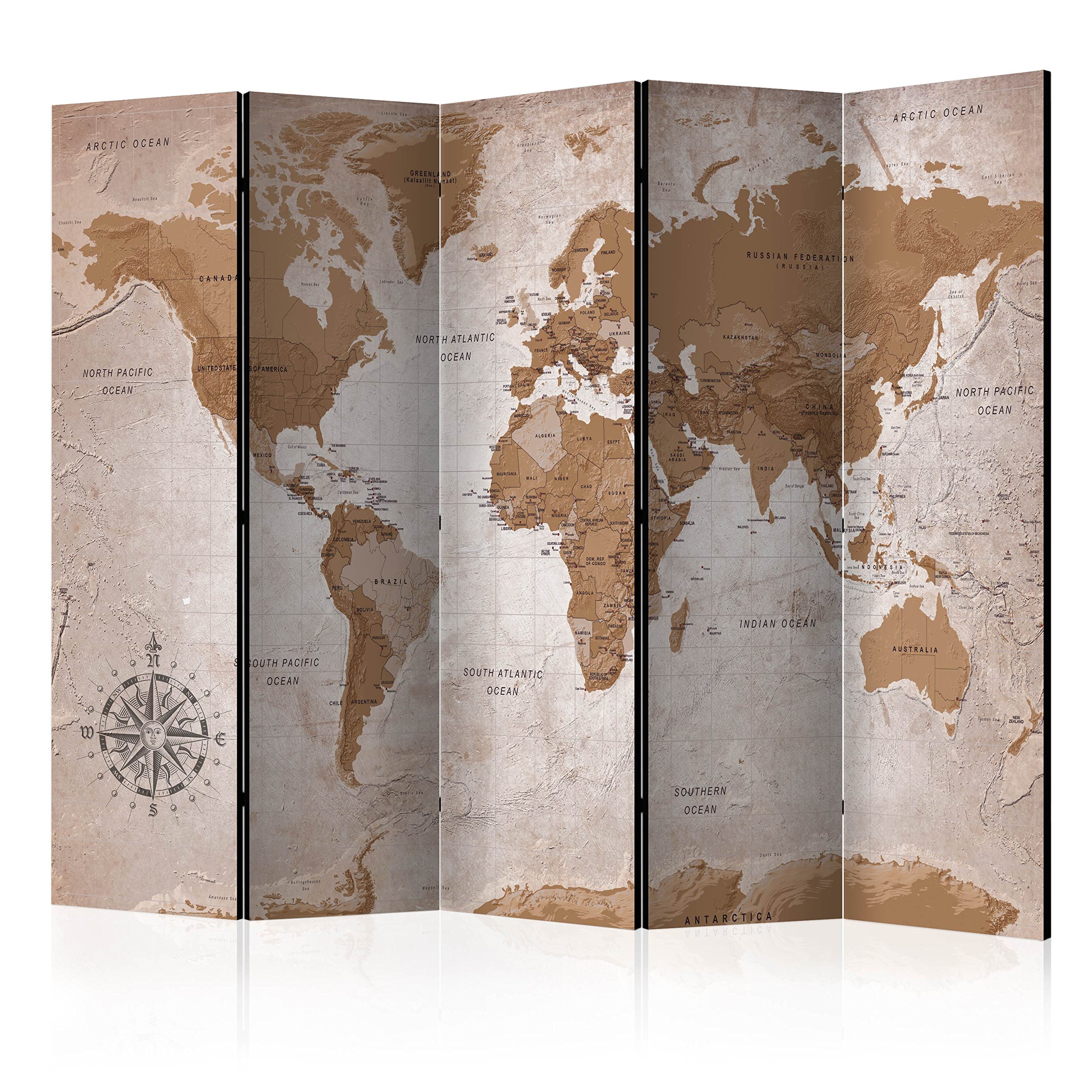 murando - Paravento da Interno, Separe Divisorio, Monofacciale 225x172 cm | 5 Pannelli Decorativi, Stampa su Un Lato, Tela in TNT, Pronto all'Uso, Separatore per Casa e Ufficio, Produzione EU