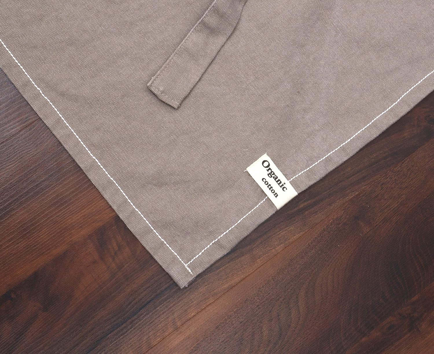 AMOUR INFINI Cotton Solid Aprons for Women with Pocket, Adjustable Strap and Waist Ties Washed Chef Aprons for Cooking, Baking and Gardening (27.5x33 Inches - Beige) - Image 4